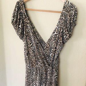 NY&co leopard/animal print stretch dress XL